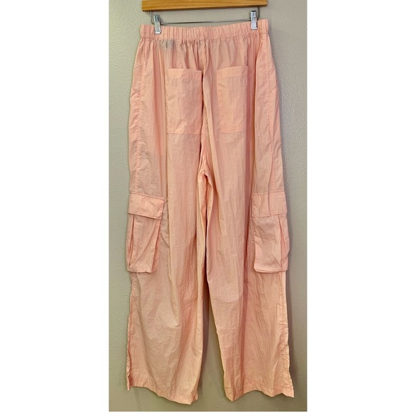 NWT Blank NYC Primrose Parachute Pants Light Peach Wide Leg Cargo Drawstring - Picture 4 of 11